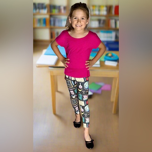 💗8/10/12 New Girls Solid Pink Valentines Day Top, Kids Short Sleeve Shirt - Picture 5 of 6